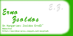 erno zsoldos business card